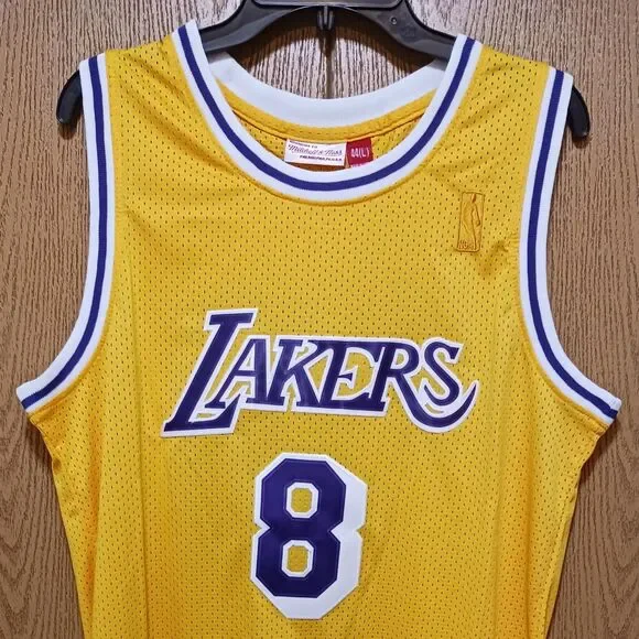 Kobe Bryant #8 (Mitchell/Ness)-(Lakers)-(Yellow)-(Jersey)-(New Cond.)-(L)-$95 - Picture 3 of 13
